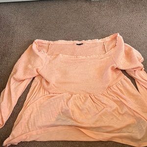 Coral babydoll blouse